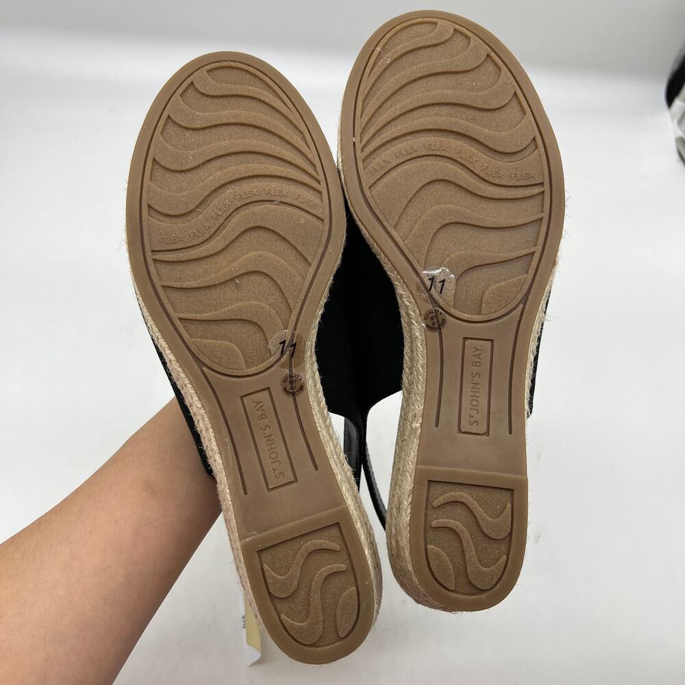 St. John's Bay Womens Wedge Sandals Black Color Size 11M - Picture 9 of 14